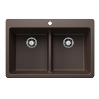Double Bowl Kitchen Sink 33 in x 22 in x 9-2/5 in