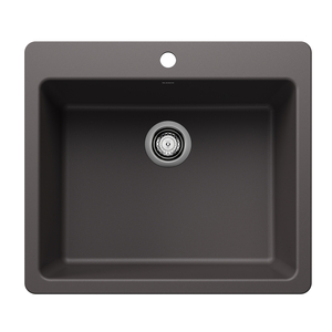 B443220 Liven White/Color Dual Mount Single Bowl Kitchen Sink - Cinder B443220 Liven White/Color Dual Mount Single Bowl Kitchen Sink - Cinder