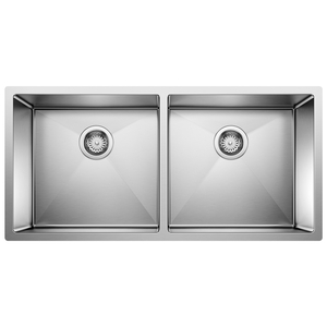 B516219 Precision Stainless Steel Undermount - Double Bowl Kitchen Sink - Polished Satin