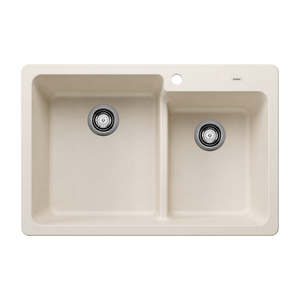 B443073 Grandis White/Color Dual Mount Single Bowl Kitchen Sink - Soft White B443073 Grandis White/Color Dual Mount Single Bowl Kitchen Sink - Soft White