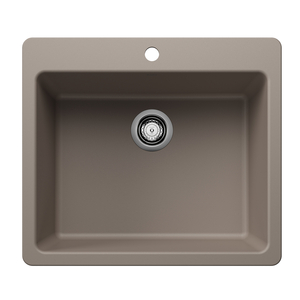 B443222 Liven White/Color Dual Mount Single Bowl Kitchen Sink - Truffle