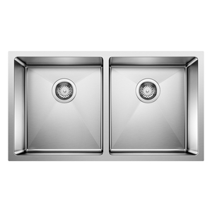 B443149 Quatrus Stainless Steel Undermount - Double Bowl Kitchen Sink - Stainless Steel