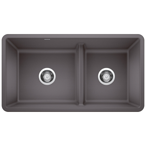 B442521 Precis White/Color Undermount - Double Bowl Kitchen Sink - Cinder B442521 Precis White/Color Undermount - Double Bowl Kitchen Sink - Cinder