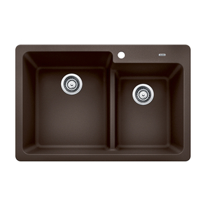 B441605 Grandis White/Color Dual Mount Double Bowl Kitchen Sink - Cafe Brown B441605 Grandis White/Color Dual Mount Double Bowl Kitchen Sink - Cafe Brown