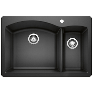 B440199 Diamond White/Color Dual Mount Double Bowl Kitchen Sink - Anthracite B440199 Diamond White/Color Dual Mount Double Bowl Kitchen Sink - Anthracite