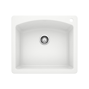 B440211 Diamond White/Color Dual Mount Single Bowl Kitchen Sink - White