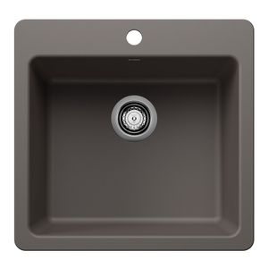 B443232 Liven White/Color Dual Mount Single Bowl Kitchen Sink - Volcano Gray