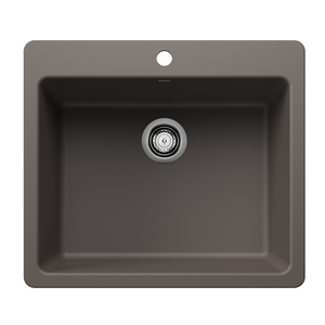 B443224 Liven White/Color Dual Mount Single Bowl Kitchen Sink - Volcano Gray