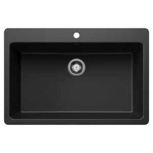 B443194 Liven White/Color Dual Mount Single Bowl Kitchen Sink - Coal Black B443194 Liven White/Color Dual Mount Single Bowl Kitchen Sink - Coal Black