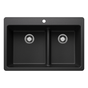 B443211 Liven White/Color Dual Mount Double Bowl Kitchen Sink - Anthracite B443211 Liven White/Color Dual Mount Double Bowl Kitchen Sink - Anthracite