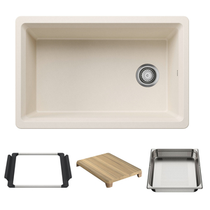 B443310 Inteos White/Color Undermount - Single Bowl Kitchen Sink - Soft White