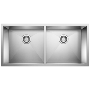 B516212 Precision Stainless Steel Undermount - Double Bowl Kitchen Sink - Polished Satin