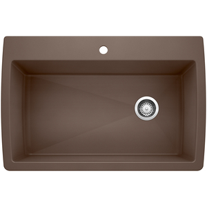 B440192 Diamond White/Color Dual Mount Single Bowl Kitchen Sink - Cafe Brown