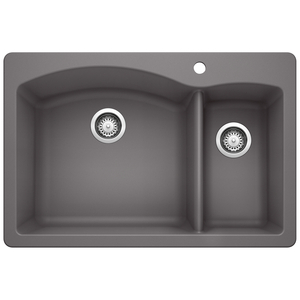 B441464 Diamond White/Color Dual Mount Double Bowl Kitchen Sink - Cinder