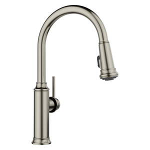 B443245 Empressa Pull-Out Spray Kitchen Faucet - Satin Platinum