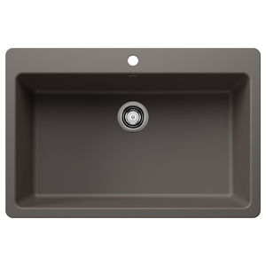 B443200 Liven White/Color Dual Mount Single Bowl Kitchen Sink - Volcano Gray