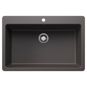B443196 Liven White/Color Dual Mount Single Bowl Kitchen Sink - Cinder B443196 Liven White/Color Dual Mount Single Bowl Kitchen Sink - Cinder