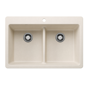 B443209 Liven White/Color Dual Mount Double Bowl Kitchen Sink - Soft White B443209 Liven White/Color Dual Mount Double Bowl Kitchen Sink - Soft White