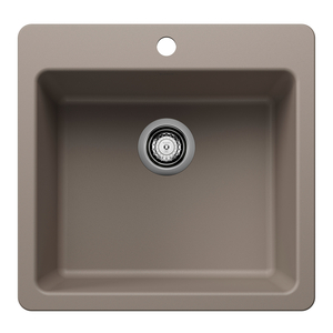 B443230 Liven White/Color Dual Mount Single Bowl Kitchen Sink - Truffle