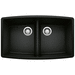 Blanco B442937 Coal Black Undermount Double Bowl Kitchen Sink
