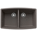 Blanco B443123 Volcano Gray Undermount Double Bowl Kitchen Sink