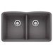 Blanco B441470 Cinder Undermount Double Bowl Kitchen Sink