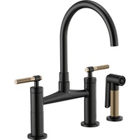  Litze Two-Handle Kitchen Faucet - Matte Black / Brilliance Luxe Gold
