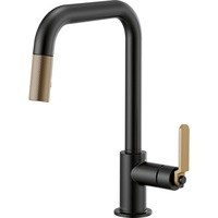  Litze Pull-Out Spray Kitchen Faucet - Matte Black / Brilliance Luxe Gold