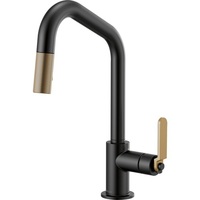  Litze Pull-Out Spray Kitchen Faucet - Matte Black / Brilliance Luxe Gold