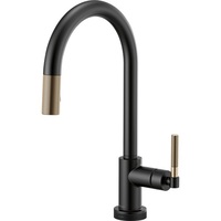  Litze Pull-Out Spray Kitchen Faucet - Matte Black / Brilliance Luxe Gold