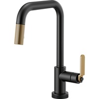  Litze Pull-Out Spray Kitchen Faucet - Matte Black / Brilliance Luxe Gold
