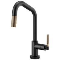  Litze Pull-Out Spray Kitchen Faucet - Matte Black / Brilliance Luxe Gold