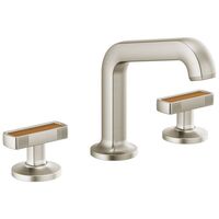  Kintsu 8'' Widespread Bathroom Faucet - Brilliance Luxe Nickel / Wood