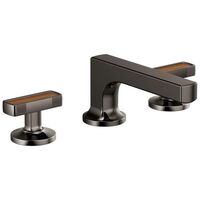  Kintsu 8'' Widespread Bathroom Faucet - Brilliance Black Onyx / Wood