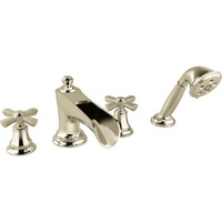  Rook Deck Mount With Handshower Tub Faucet - Brilliance Polished Nickel