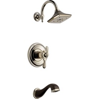  Charlotte Tub & Shower Faucet Trim Trim Kit - Cocoa Bronze / Brilliance Polished Nickel