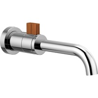  Litze Bathroom Sink Faucet Trim Trim Kit - Chrome / Teak Wood