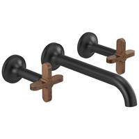  Odin Wall Mount Bathroom Faucet Bathroom Faucet - Matte Black / Wood