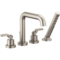  Litze Deck Mount With Handshower Tub Faucet - Brilliance Luxe Nickel