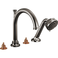  Beauclere Deck Mount With Handshower Tub Faucet - Brilliance Black Onyx