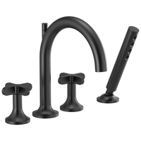  Odin Deck Mount With Handshower Tub Faucet - Matte Black