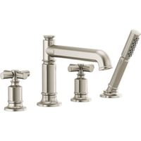  Invari Deck Mount With Handshower Tub Faucet - Brilliance Luxe Nickel