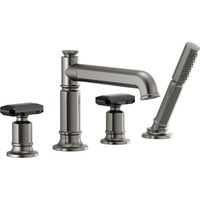  Invari Deck Mount With Handshower Tub Faucet - Luxe Steel