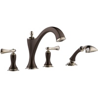 Charlotte Deck Mount With Handshower Tub Faucet - Cocoa Bronze / Brilliance Polished Nickel