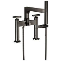  Kintsu Deck Mount With Handshower Tub Faucet - Brilliance Black Onyx