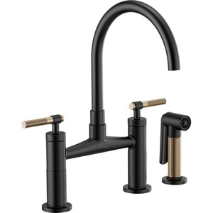 D62543LFBLGL Litze Two-Handle Kitchen Faucet - Matte Black / Brilliance Luxe Gold