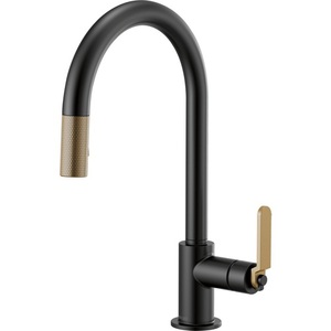 D63044LFBLGL Litze Pull-Out Spray Kitchen Faucet - Matte Black / Brilliance Luxe Gold