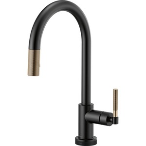 D64043LFBLGL Litze Pull-Out Spray Kitchen Faucet - Matte Black / Brilliance Luxe Gold