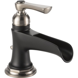 D65061LFNKBL Rook Single Hole Bathroom Faucet - Luxe Nickel / Matte Black