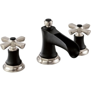 D65361LFNKBLLHPECO/DHX5361NKBL Rook 8'' Widespread Bathroom Faucet - Luxe Nickel / Matte Black